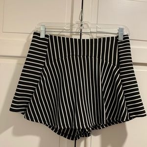 Pinstriped black and white skort